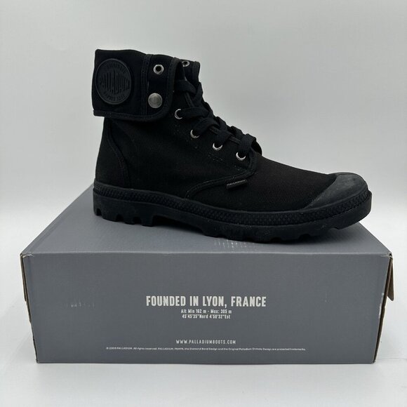 Palladium Baggy Black Combat Boots Men’s Size 10 Fold Over Classic New With Box - Picture 1 of 5